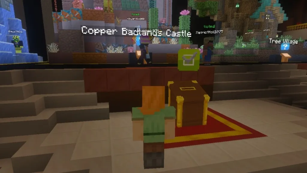 Polling station at the minecraft movie voting event