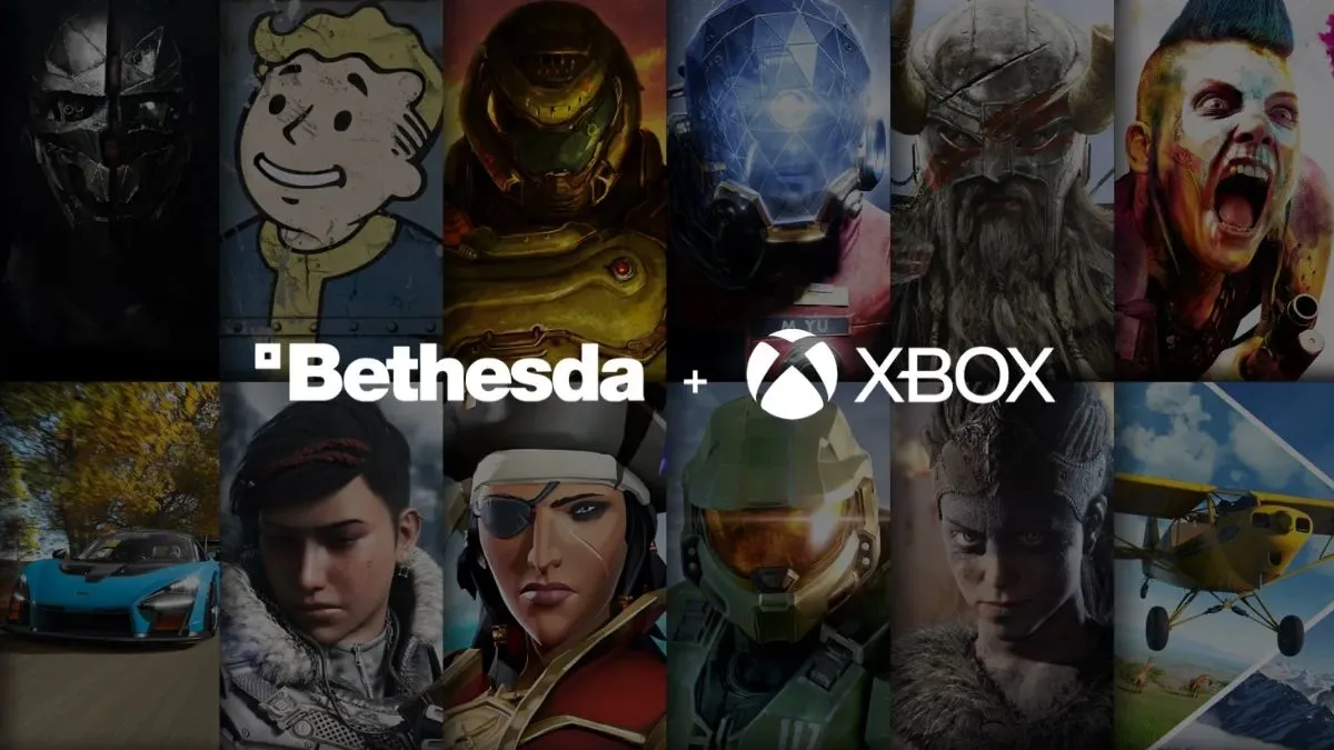 Slates of popular Bethesda and Xbox titles with the logo for both brands