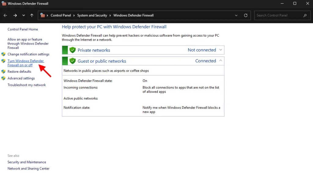 open windows firewall for minecraft getsocket error