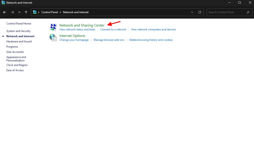 Network and sharing center in Minecraft