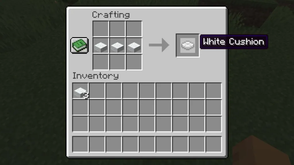Minecraft cushion crafting recipe