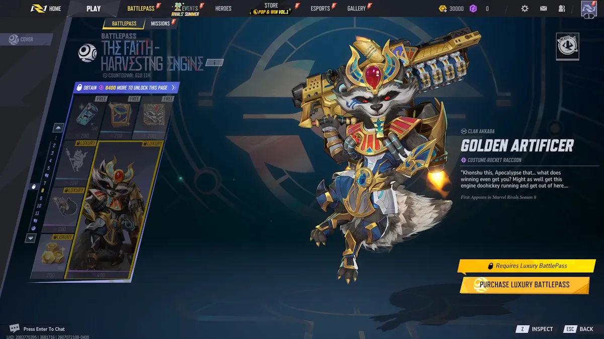Recompensas de la página 8 del Battle Pass