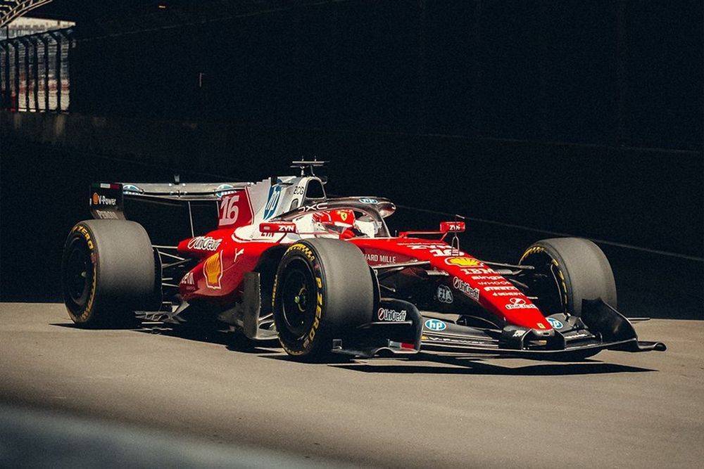 Charles Leclerc lors de la journée de roulage sur le Madring.