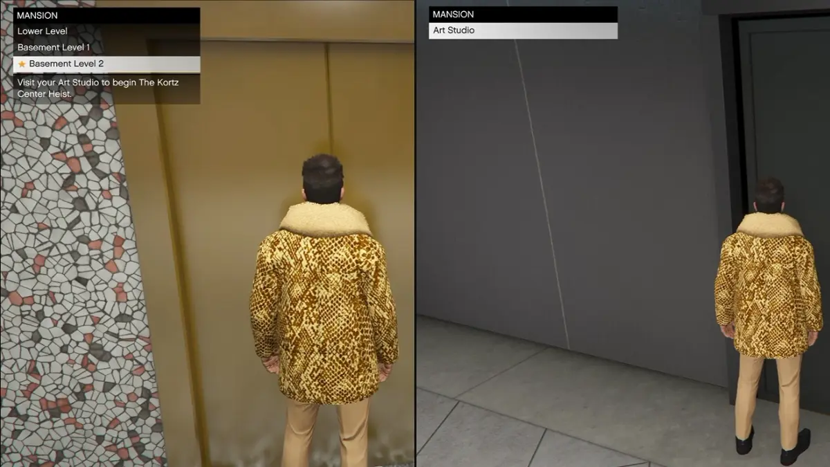 Entering art studio inside the mansion in GTA Online