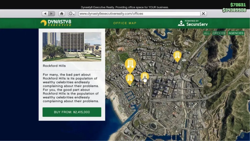 Rockford Hills agency in GTA Online