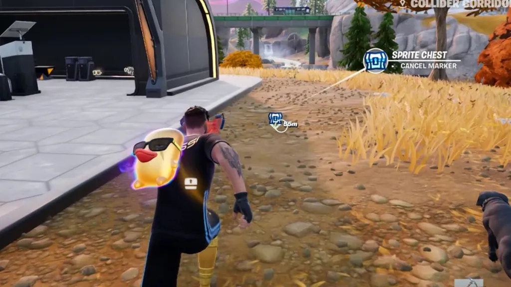 Jugador de Fortnite utilizando un Sprite Locator
