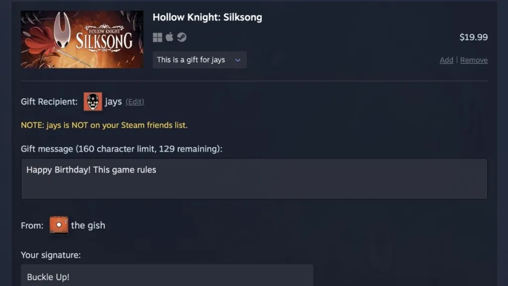 steam gifting wishlist
