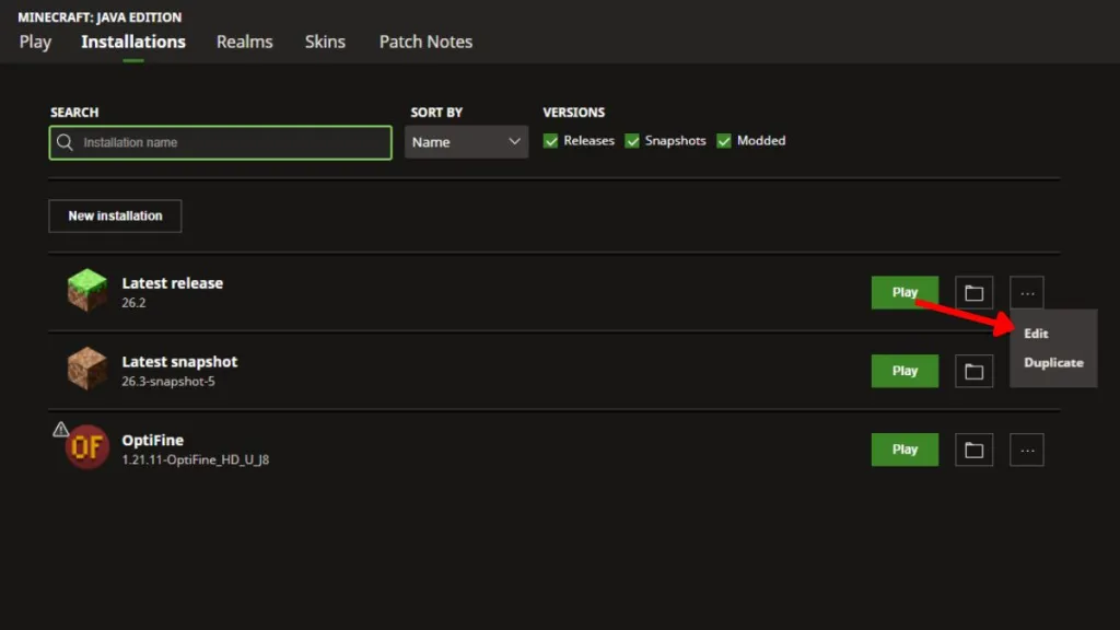 Editar la configuración de RAM en el Launcher