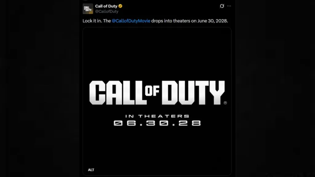 Cartel de fecha de estreno de la película Call of Duty Cartel de fecha de estreno de la película Call of Duty