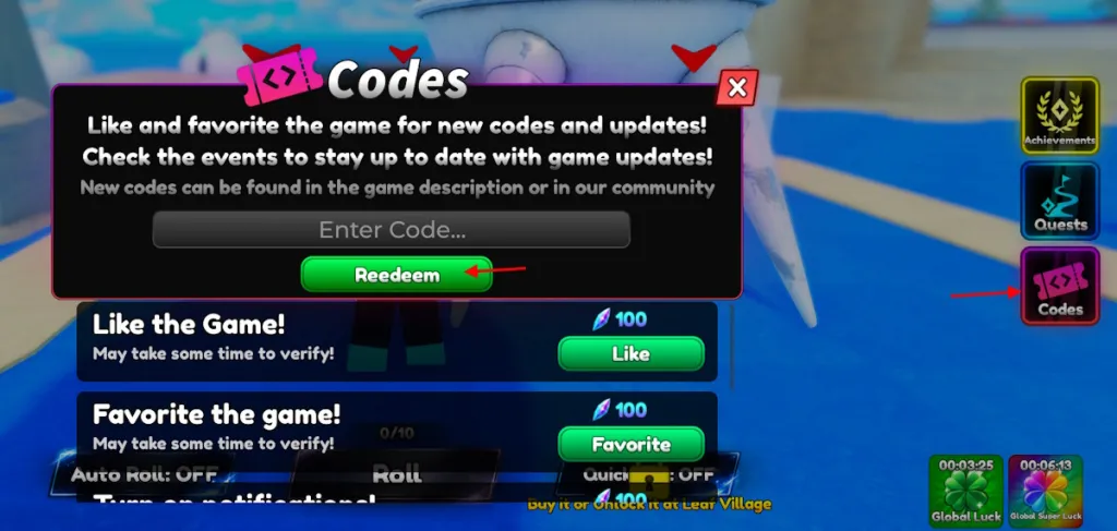 Instrucciones de canje en Anime RNG Defense