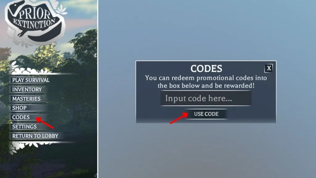 Redeem Prior Extinction Codes