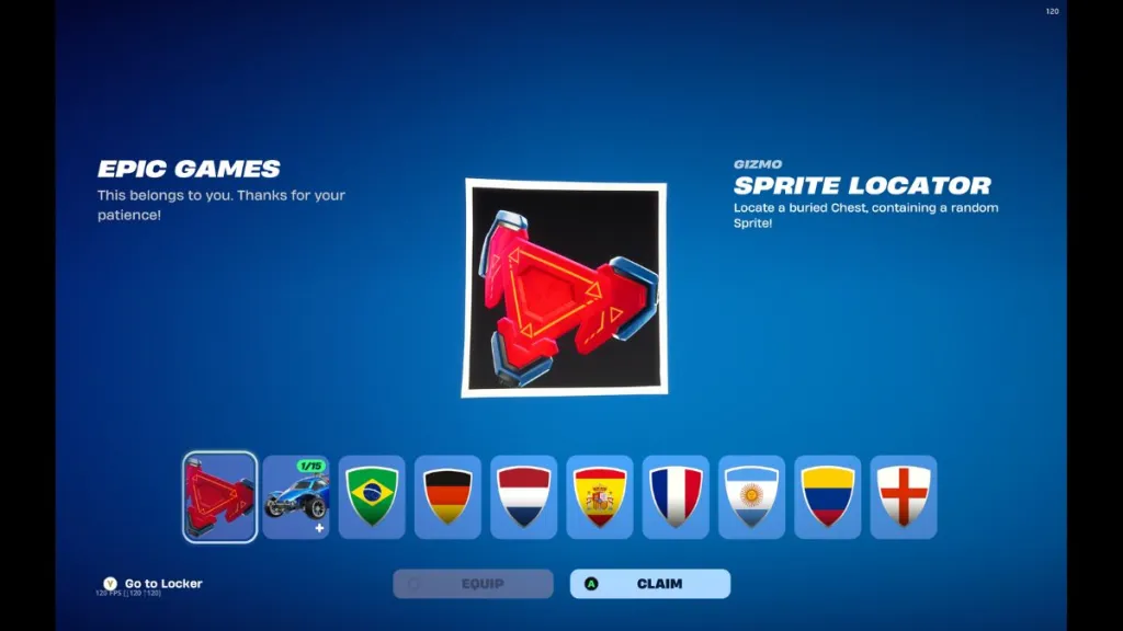 Sprite Locator como recompensa de juego