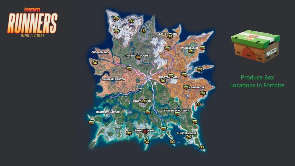 Fortnite Produce Box Location Map