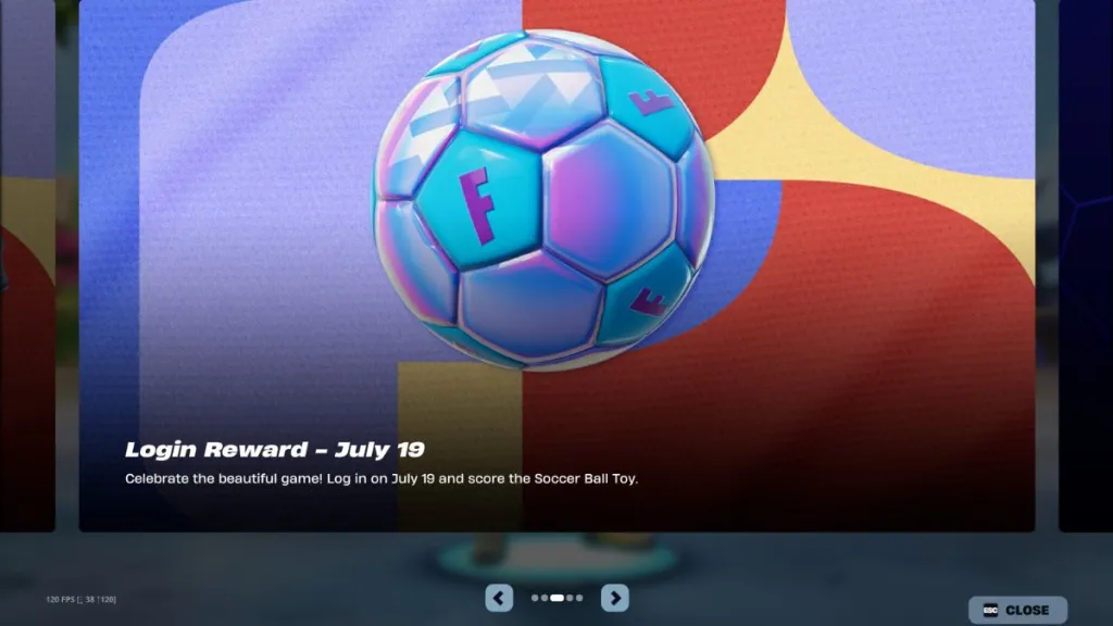 Fortnite Soccer Ball Toy in the in-game News Feed