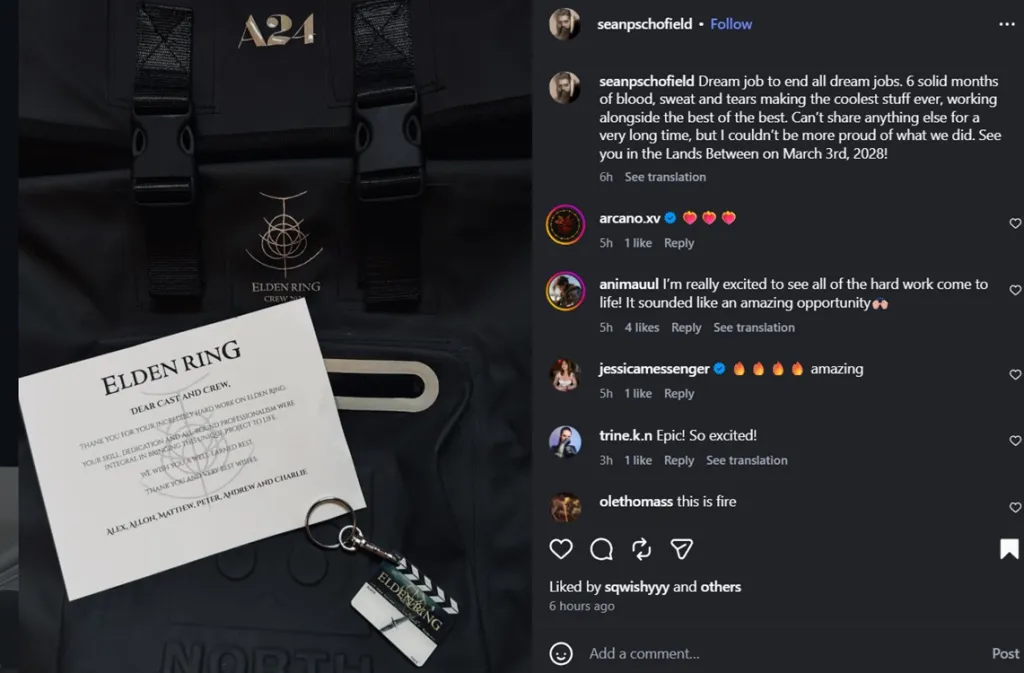 Elden Ring movie wrapped up filming