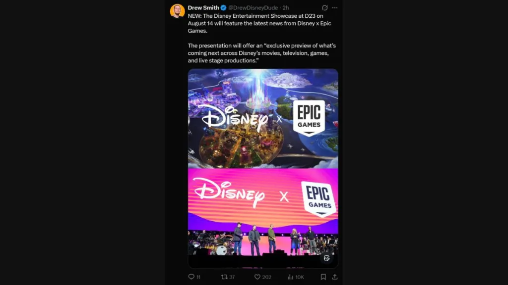 Anuncio de Epic Games y Disney sobre el modo Disney de Fortnite
