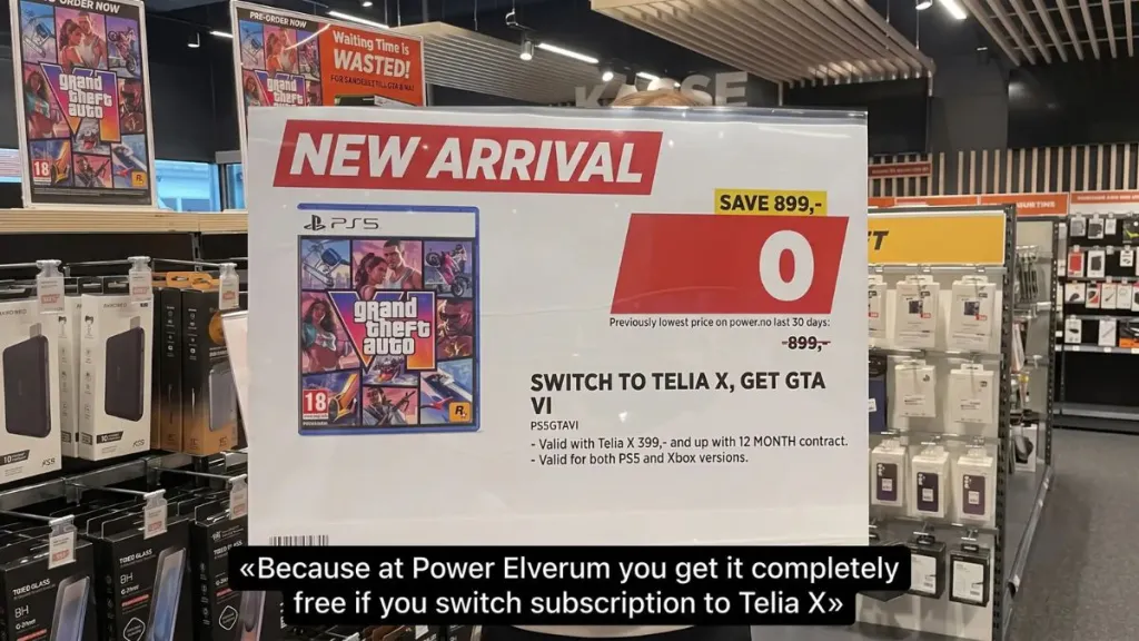 Oferta GTA 6 gratis en tienda Power Noruega