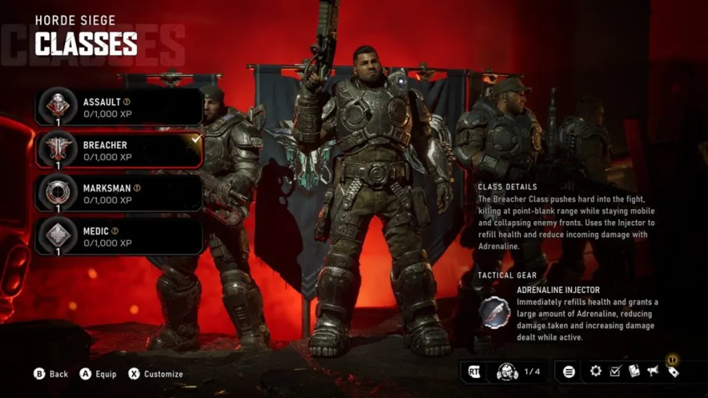 Imagen de las clases de Gears of War E-Day