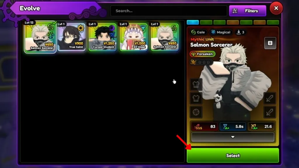 Evolución de unidades en Anime Expeditions