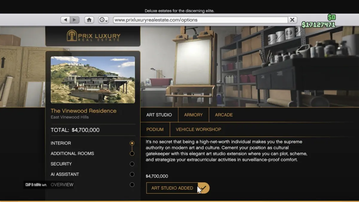 Purchasing Mansion in GTA Online