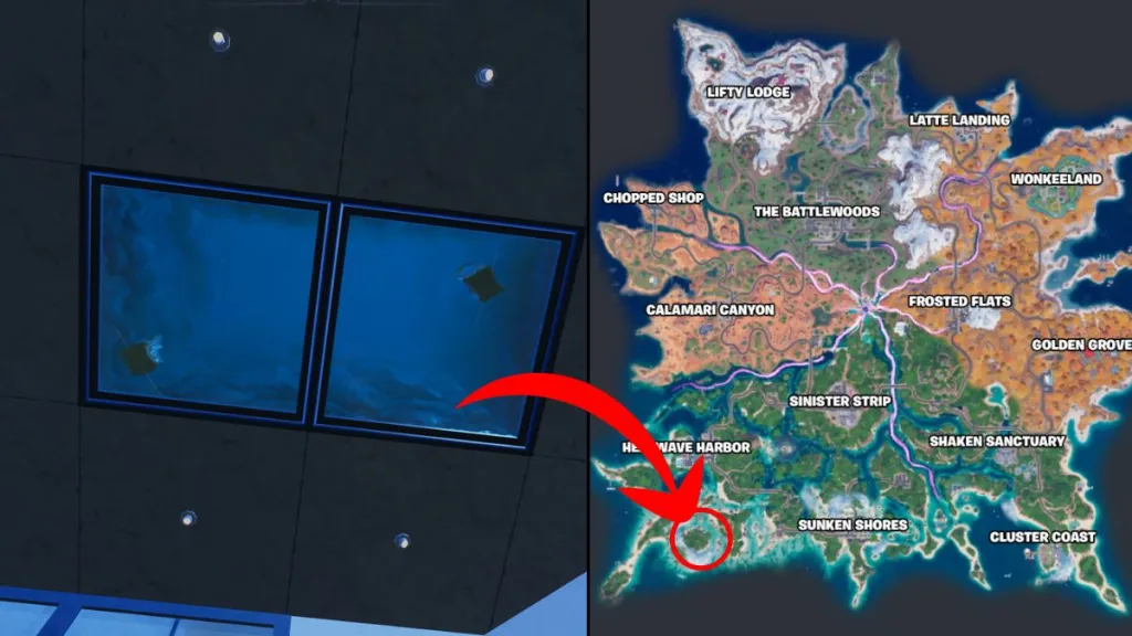 Ubicación del Vault del Acuario en Fortnite Capítulo 7, Temporada 3