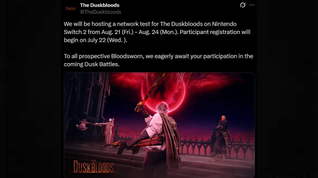 The Duskbloods Closed Network Test Dates