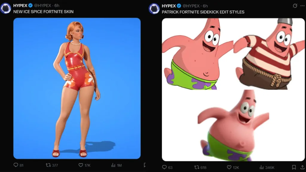 Imagen de la skin de Ice Spice y el Sidekick de Patrick