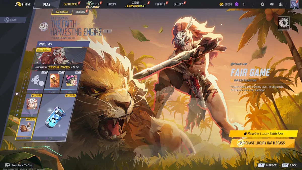 Recompensas de la página 1 del Battle Pass