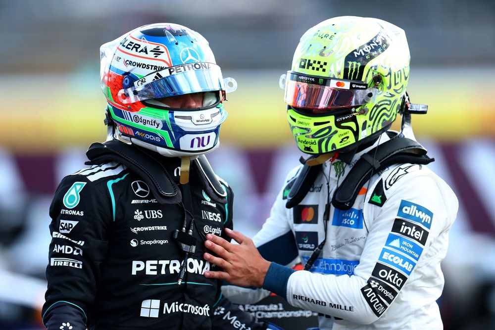 Lando Norris y Kimi Antonelli después de las clasificaciones principales en Silverstone.