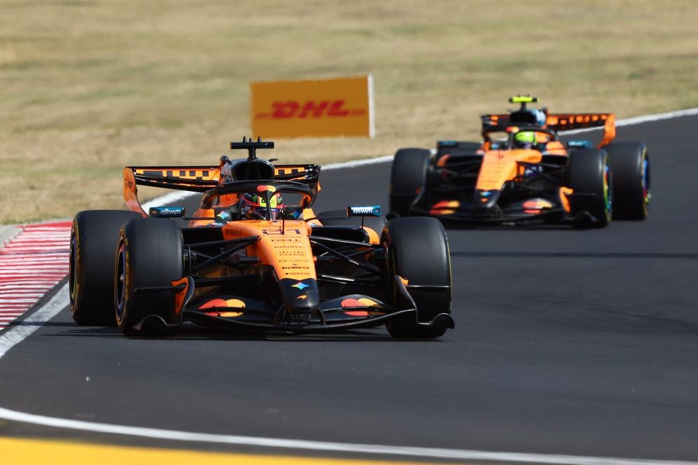 Oscar Piastri frente a Lando Norris en el GP de Hongrie 2026