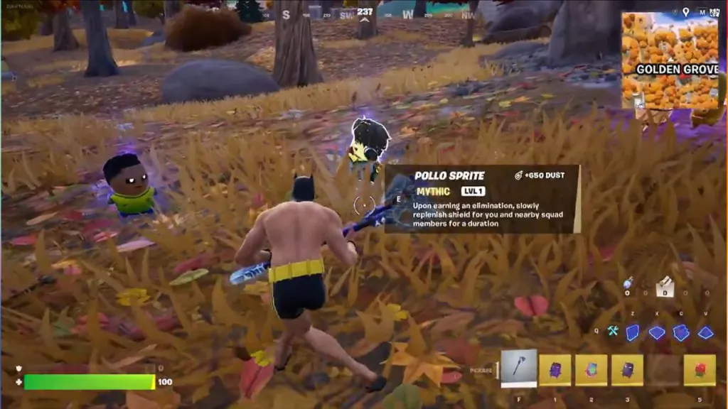 El Pollo Sprite frente a Batman en Fortnite Chapter 7 Season 3