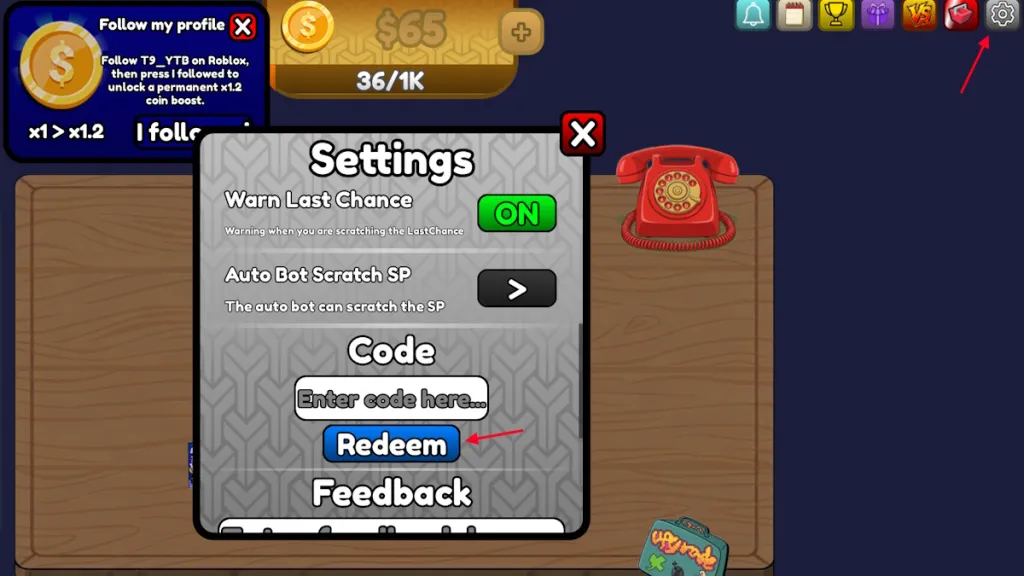 Canjear códigos en Scratchy Loot