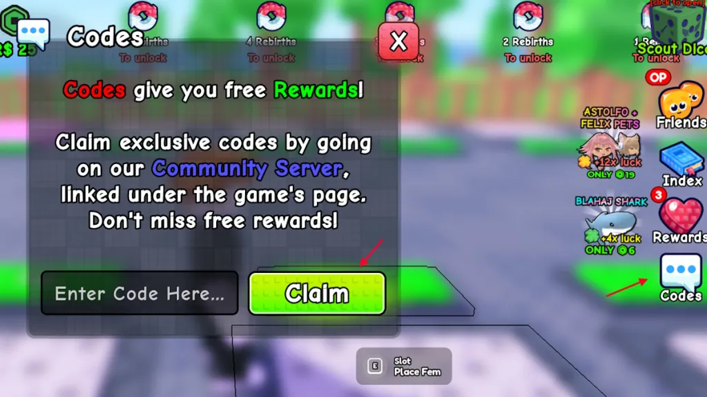 redeem Spin a Fem codes