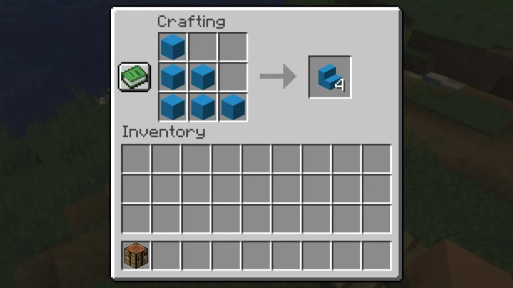 Minecraft Concrete Stair crafting recipe
