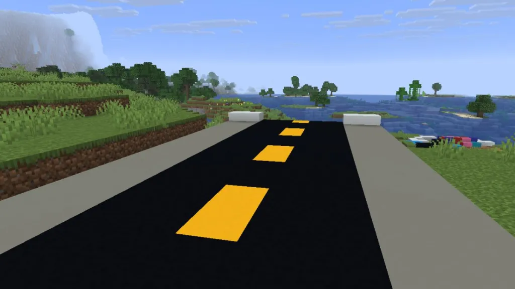 Use the concrete slabs and stairs to make roadways