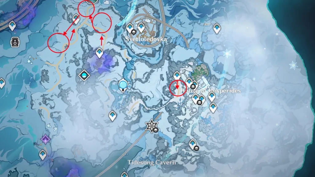 Genshin Impact Flockingweed farming route