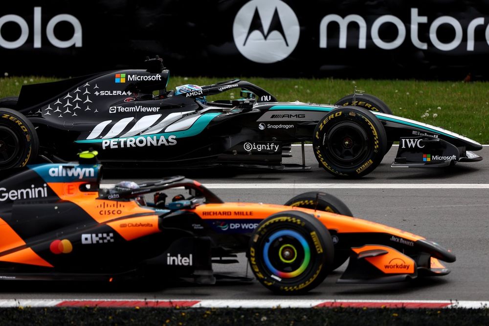 Lando Norris (McLaren) y George Russell (Mercedes)