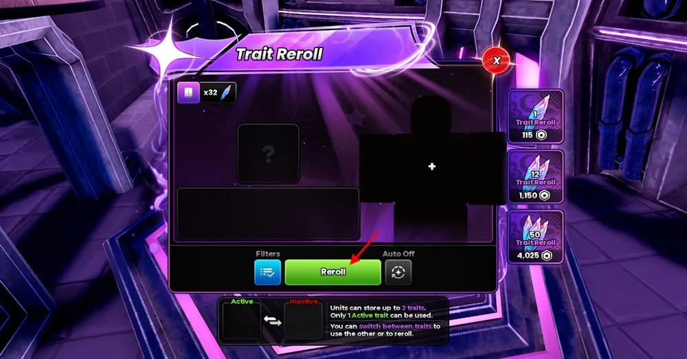 Ventana de Reroll de Trait