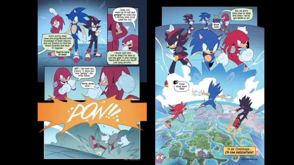 Fortnite Sonic Skins Comic Map