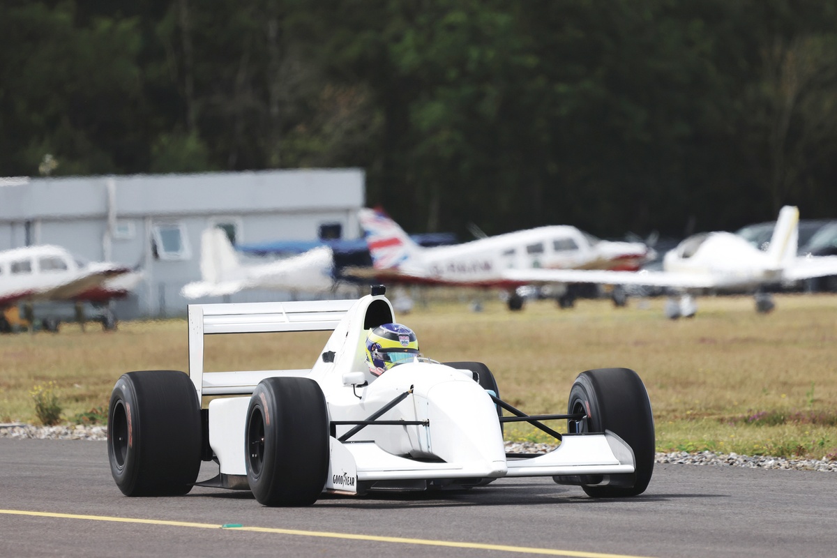 McLaren Racing Heritage driver Garofall gets the V12 wound up at Blackbushe