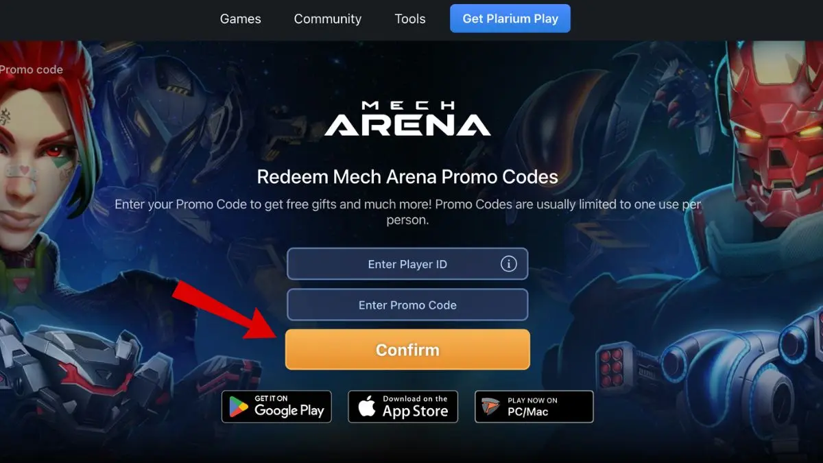 Sitio de canje de códigos de Mech Arena