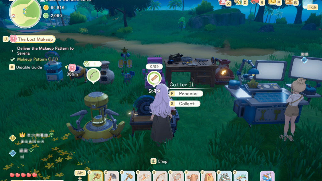 Starsand Island Update 1.0 screenshot with islanders sharing resources with their friends in an open area.