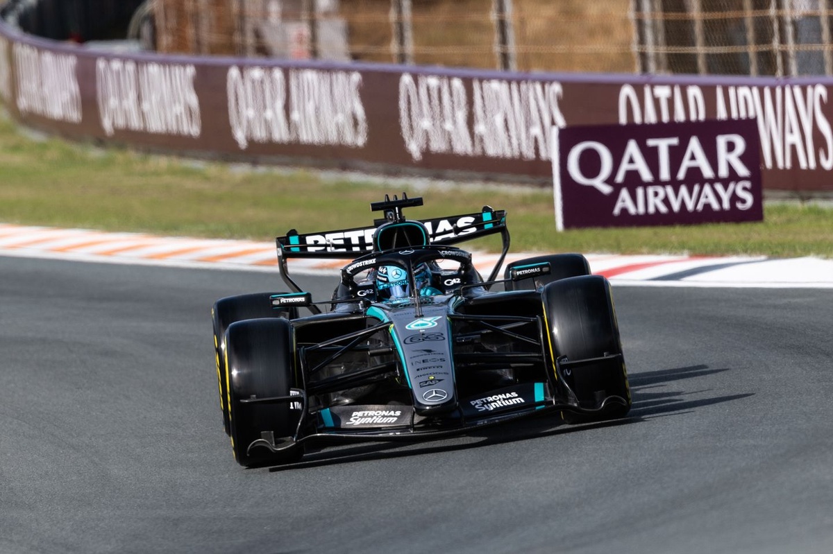 Russell maîtrise son sprint à Zandvoort devant Leclerc et Norris