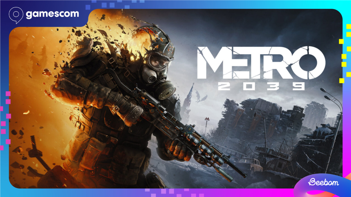 Metro 2039 cover art with the Stranger under a Gamescom 2026 overlay.