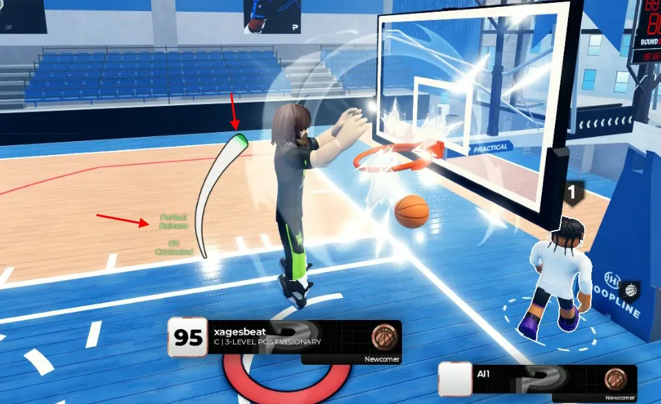 Dunk en pie en Practical Basketball