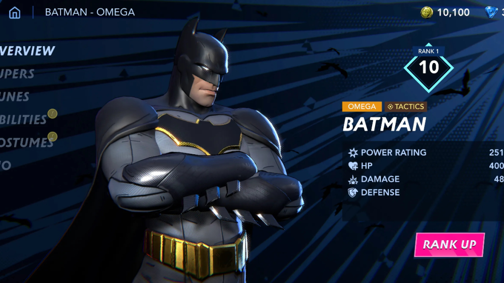 Pantallazo del lobby de DCKO Server Slam con Batman
