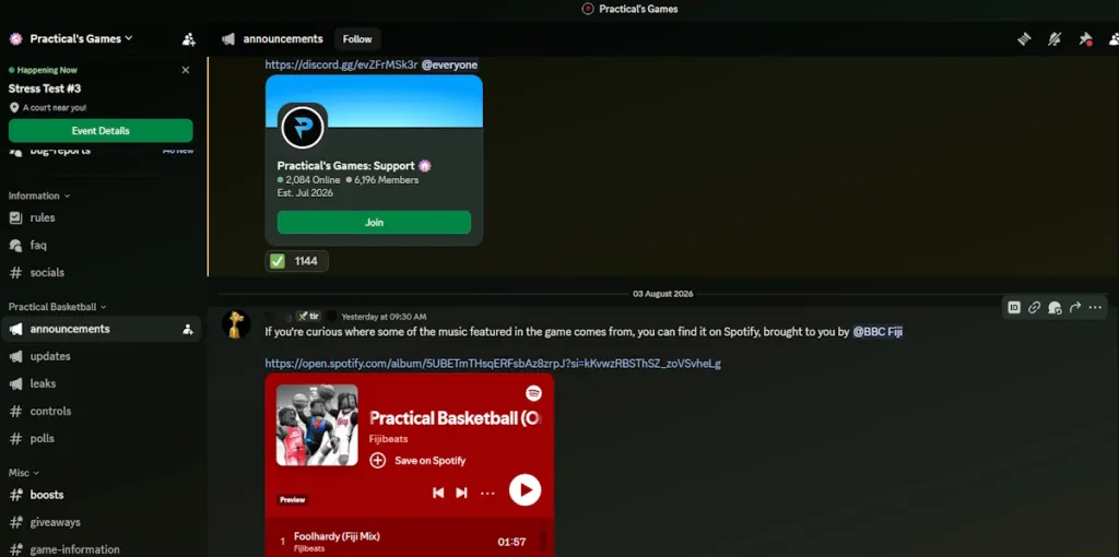 El Servidor de Discord de Practical Basketball