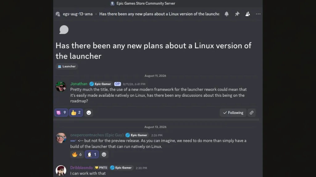 Epic games Linux launcher confirmed by employee