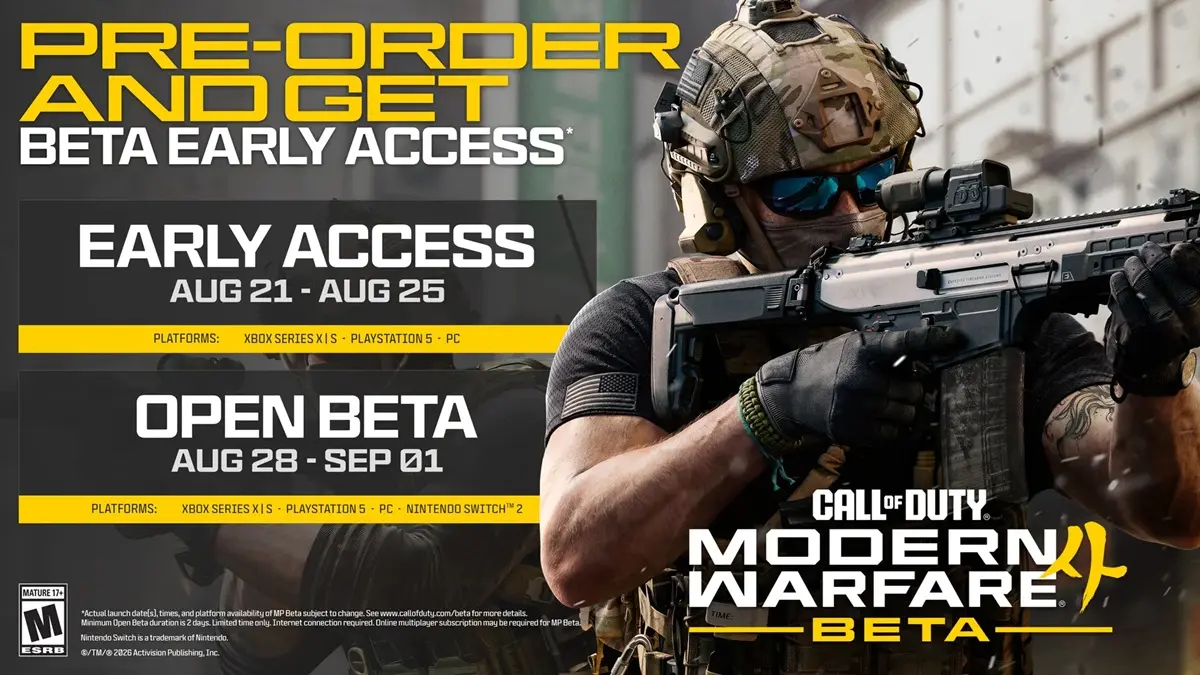 Modern Warfare 4 early access and open beta dates announced