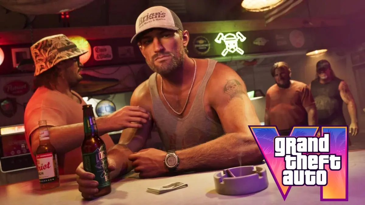 Jason Duval with a beer bottle in GTA 6